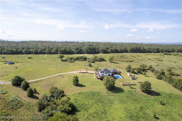 drone / aerial view featuring a rural view