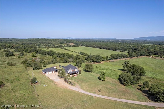 bird's eye view with a rural view