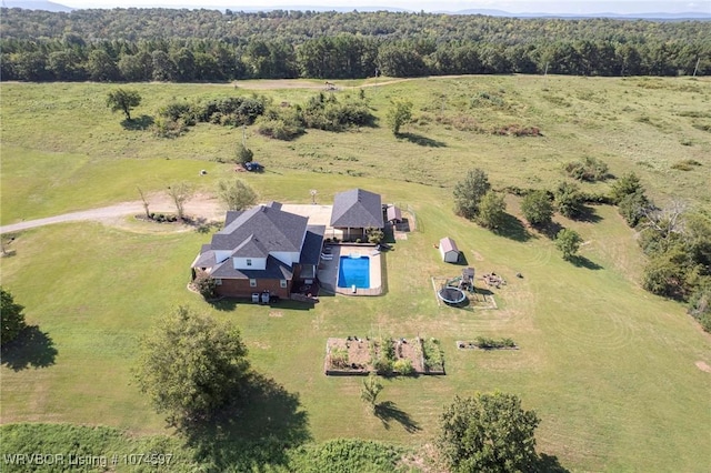 aerial view with a rural view