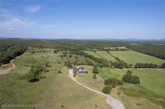 bird's eye view with a rural view