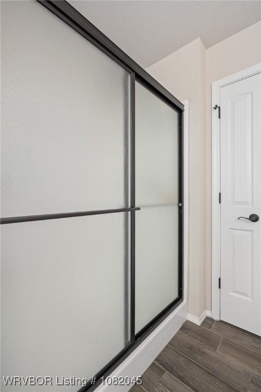 1138 Delta Dr, Van Buren, AR 72956 - bathroom with wood finished floors and a shower stall