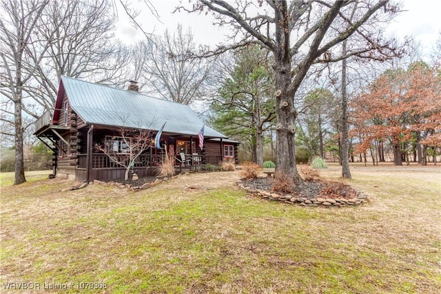 view of yard featuring a porch