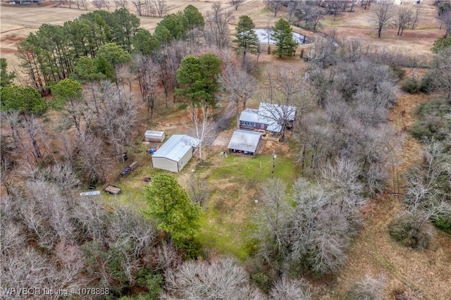 aerial view with a rural view