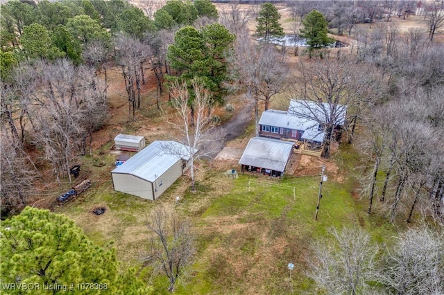 drone / aerial view featuring a rural view