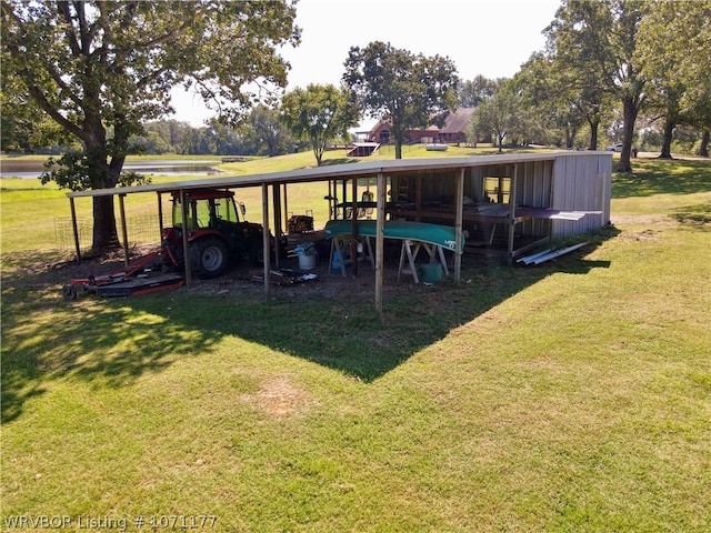 exterior space with a carport