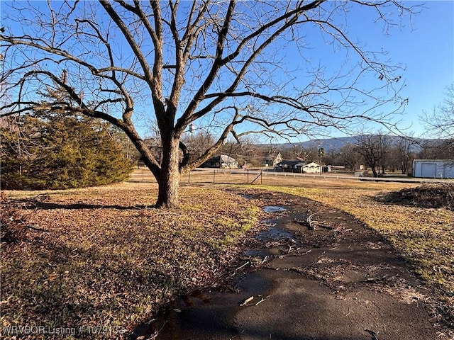 view of yard featuring a mountain view