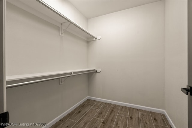 spacious closet featuring wood tiled floor