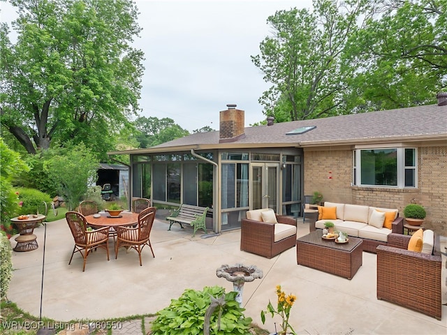 8611 Royal Ridge Dr, Fort Smith, AR 72903 - view of patio / terrace featuring an outdoor living space, a sunroom, and outdoor dining area
