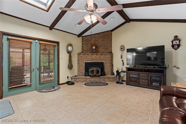 8611 Royal Ridge Dr, Fort Smith, AR 72903 - tiled living room featuring ceiling fan and baseboards