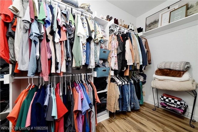 16312 Castle Rd, Poteau, OK 74953 - walk in closet featuring wood finished floors