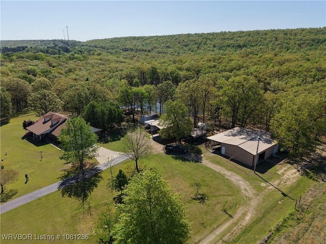 2103 W George, Pocola, OK 74902 - aerial view of property and surrounding area with a heavily wooded area
