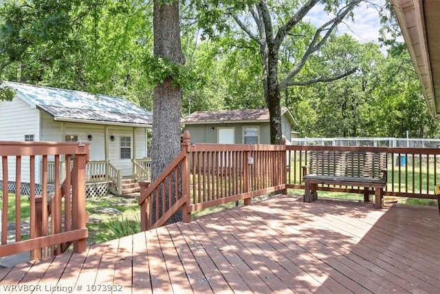 view of wooden deck