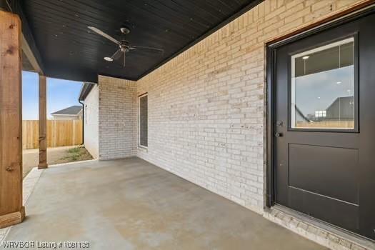 2018 Yellowstone Dr, Barling, AR 72903 - view of patio / terrace featuring a ceiling fan