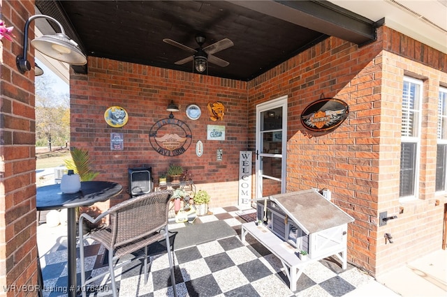 view of patio / terrace with ceiling fan