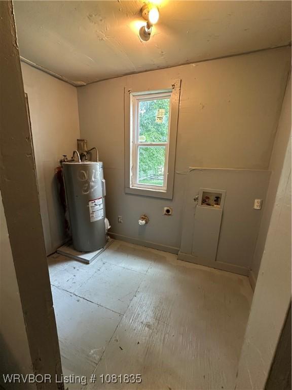 515 N 12th St Unit A & B, Fort Smith, AR 72901 - laundry area with electric water heater, hookup for a washing machine, and hookup for an electric dryer