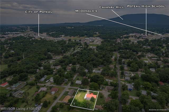 406 Hamilton St, Poteau, OK 74953 - aerial view of property's location featuring property boundaries highlighted