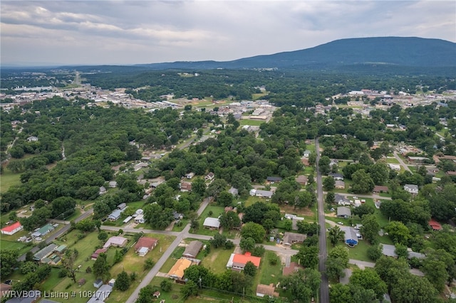 406 Hamilton St, Poteau, OK 74953 - aerial overview of property's location featuring mountains