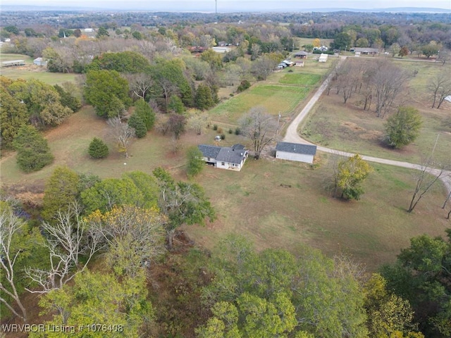 drone / aerial view with a rural view