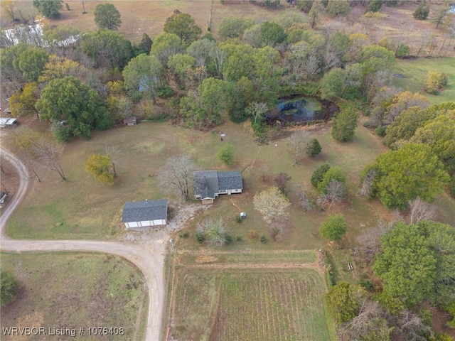 aerial view featuring a rural view