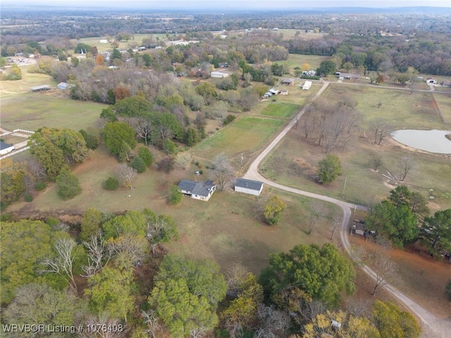 drone / aerial view with a rural view