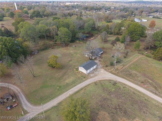 drone / aerial view featuring a rural view