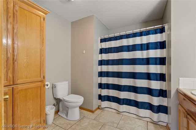 103 Bowlin Dr, Poteau, OK 74953 - full bathroom with tile patterned floors, vanity, a textured ceiling, and a shower with curtain