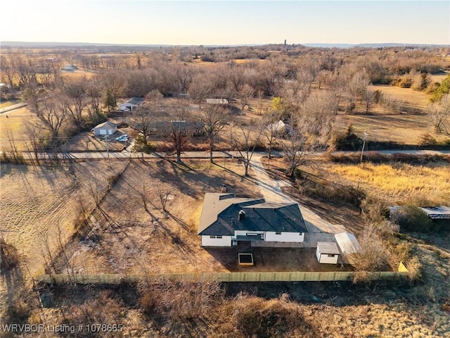 bird's eye view featuring a rural view