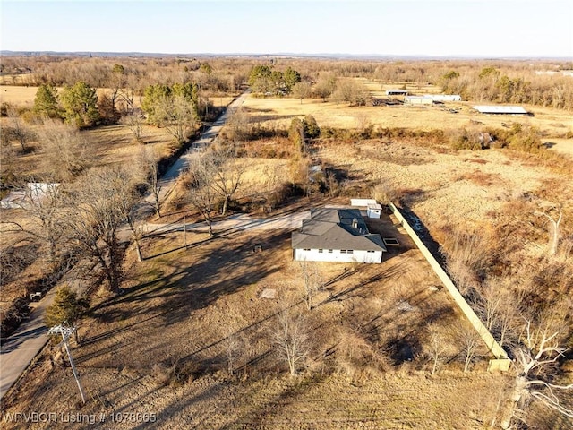 bird's eye view with a rural view