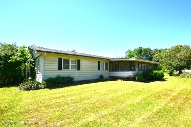 98926 S 4610th Rd, Marble City, OK 74945 - rear view of property featuring a sunroom and a yard