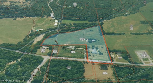 98926 S 4610th Rd, Marble City, OK 74945 - aerial map of property and surrounding area with property boundaries highlighted