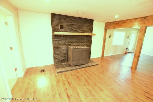 98926 S 4610th Rd, Marble City, OK 74945 - unfurnished living room featuring wood finished floors
