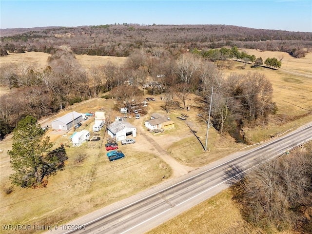 aerial view featuring a rural view