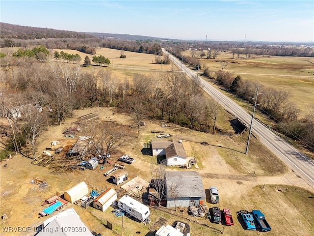 drone / aerial view with a rural view