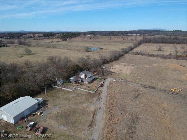 aerial view with a rural view