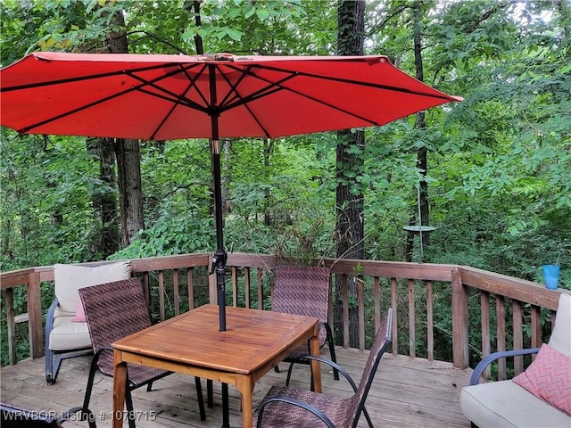 view of wooden deck