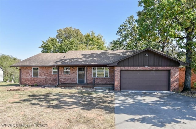 ranch-style home with a garage