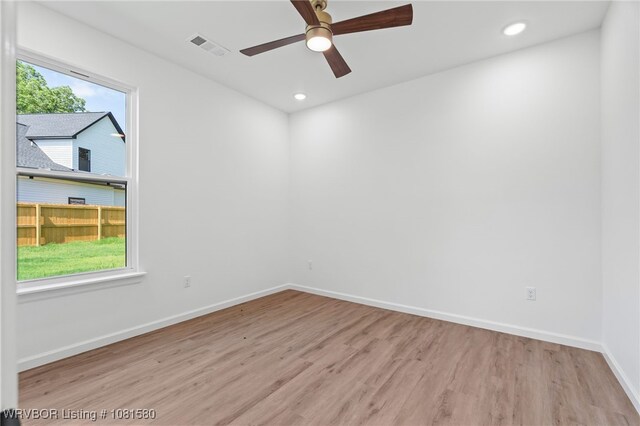 9005 Carson Way, Fort Smith, AR 72908 - empty room with wood finished floors, baseboards, ceiling fan, and recessed lighting