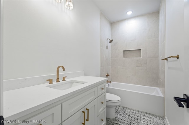9005 Carson Way, Fort Smith, AR 72908 - full bathroom featuring toilet, vanity, shower / bathtub combination, and recessed lighting