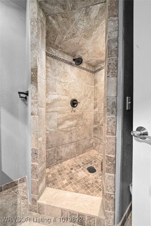 bathroom featuring a stall shower