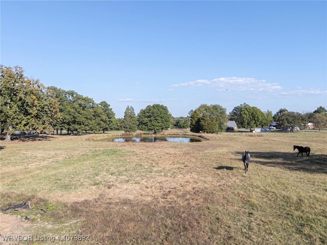 view of yard featuring a water view