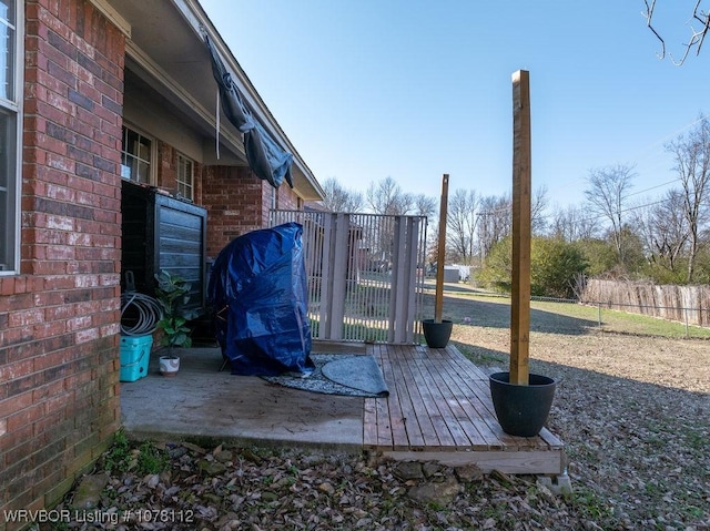 exterior space with a wooden deck