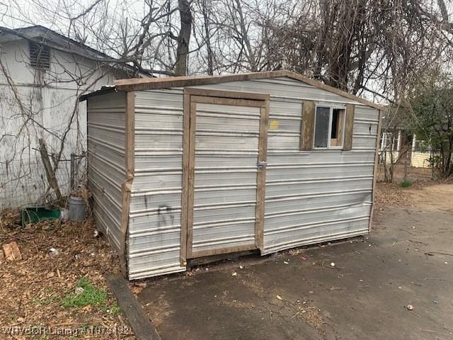 view of shed