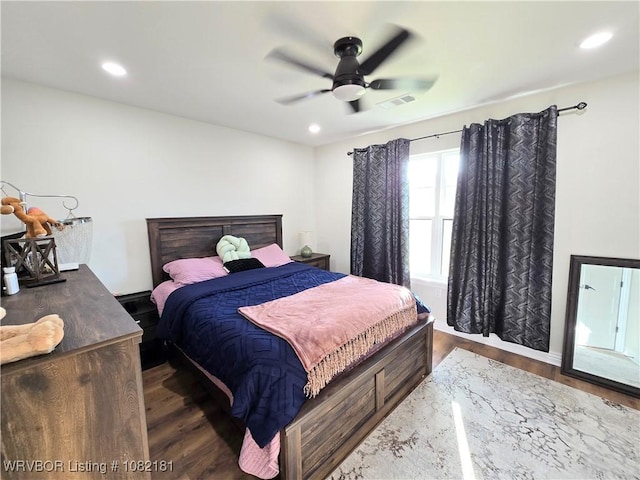 6800 Providence Way, Fort Smith, AR 72916 - bedroom with wood finished floors, recessed lighting, and a ceiling fan