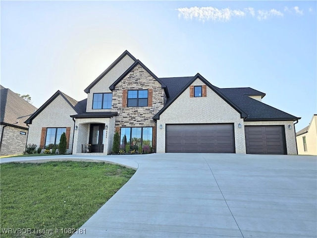 6800 Providence Way, Fort Smith, AR 72916 - view of front facade with driveway, an attached garage, a front lawn, and brick siding