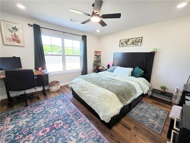 6800 Providence Way, Fort Smith, AR 72916 - bedroom featuring wood finished floors, recessed lighting, ceiling fan, and a desk
