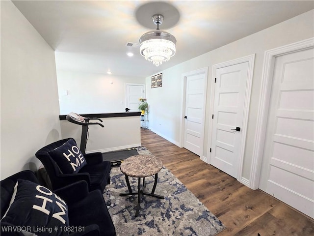 6800 Providence Way, Fort Smith, AR 72916 - living area with a chandelier, wood finished floors, and recessed lighting