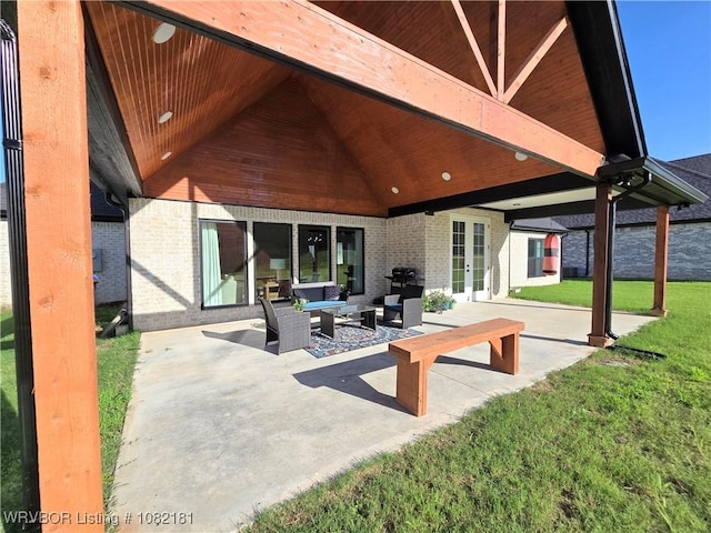 6800 Providence Way, Fort Smith, AR 72916 - view of patio featuring french doors and an outdoor living space