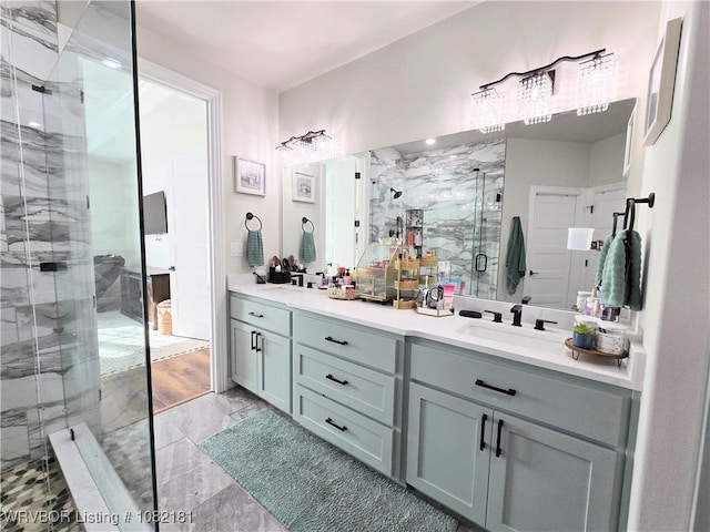6800 Providence Way, Fort Smith, AR 72916 - full bath featuring double vanity, marble finish flooring, and a marble finish shower