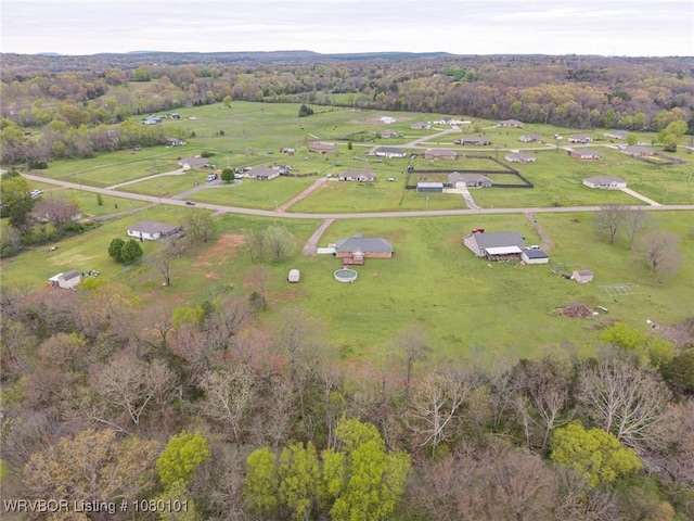 drone / aerial view featuring a rural view