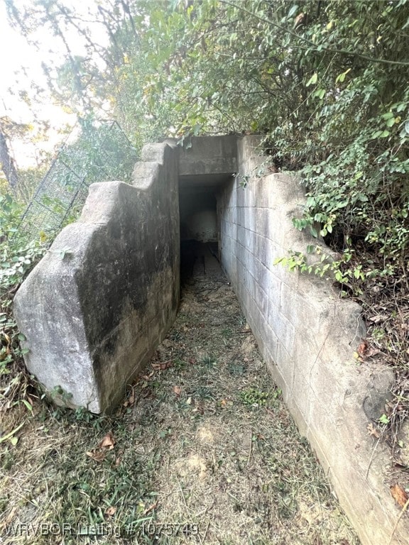 view of entry to storm shelter